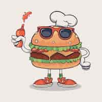 Vettore gratuito illustrazione di hamburger disegnata a mano