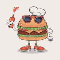Free vector hand drawn burger illustration