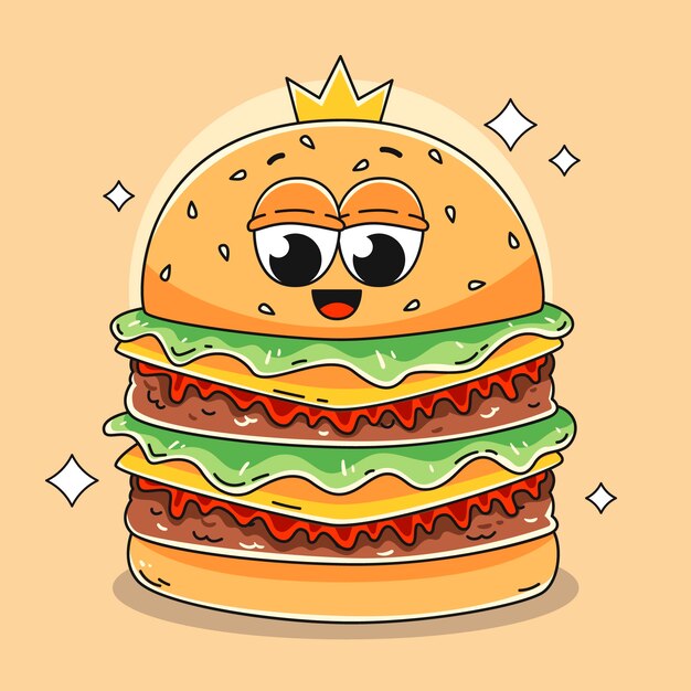 Hand drawn burger illustration