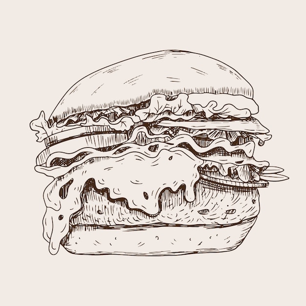 Hand drawn burger illustration