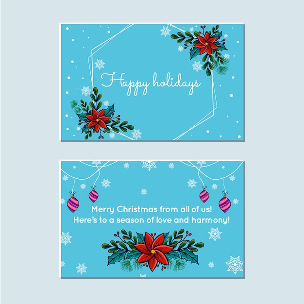 Free vector hand drawn business christmas cards