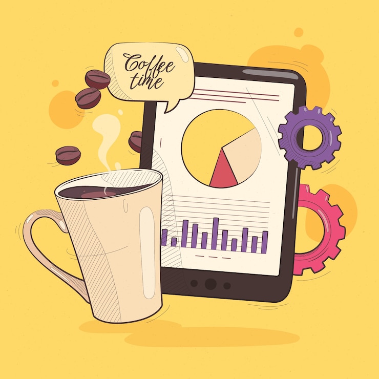 Free Vector hand drawn business coffee illustration