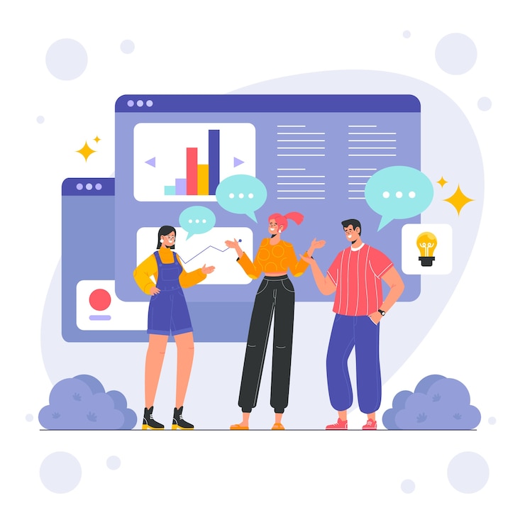 Free Vector hand drawn business communication illustration