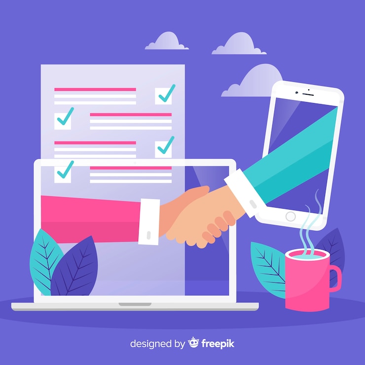 Free Vector hand drawn business deal concept