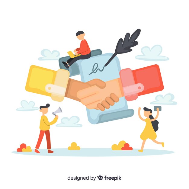 hand drawn business deal concept