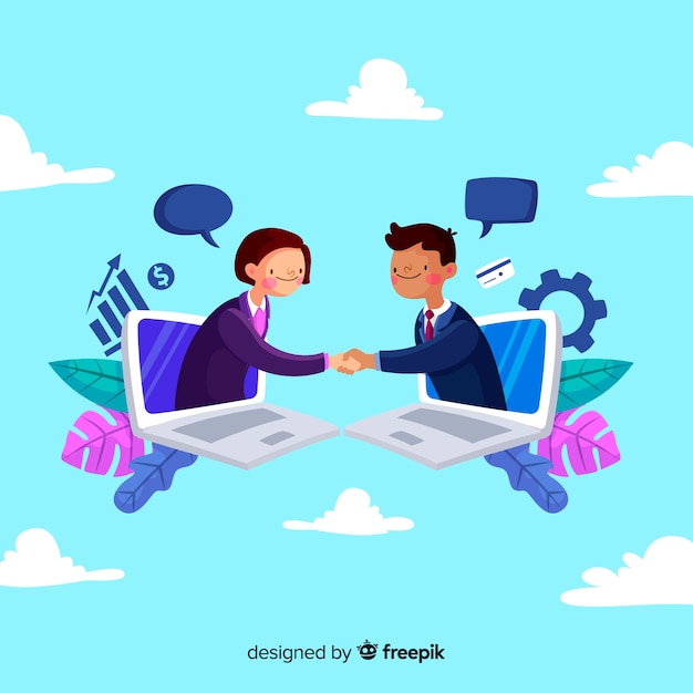 Free vector hand drawn business deal concept