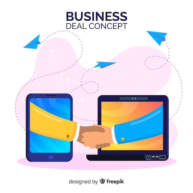 Hand drawn business deal concept