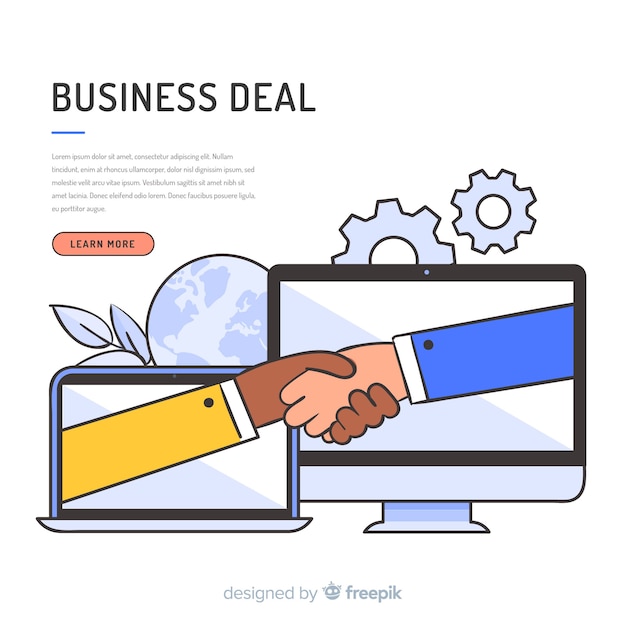 Hand drawn business deal concept