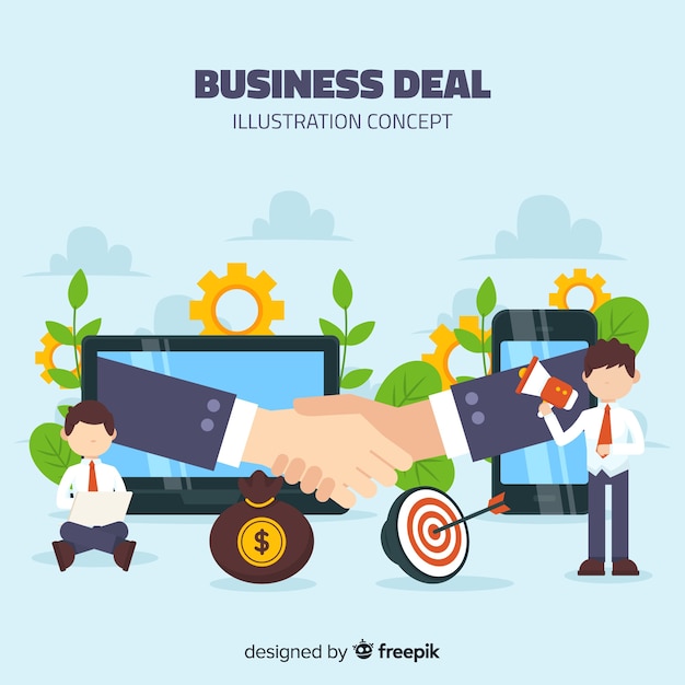 Hand drawn business deal concept