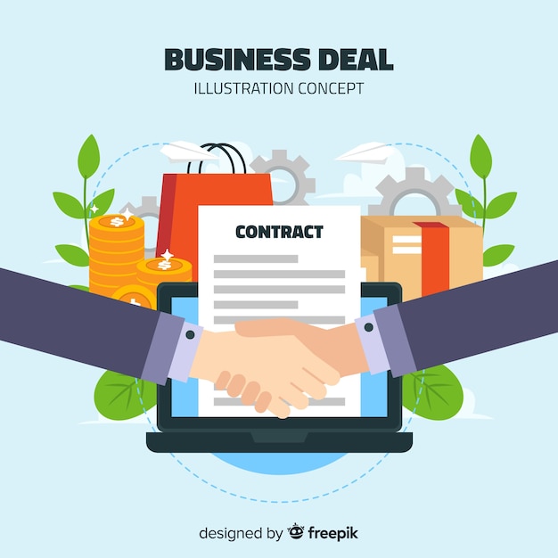 Free vector hand drawn business deal concept