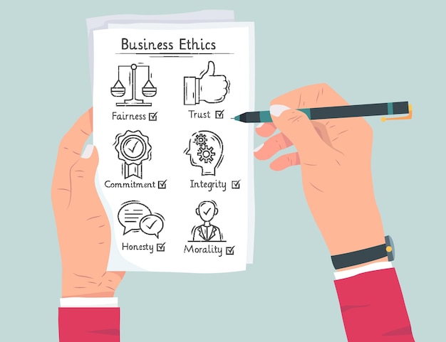 Free vector hand drawn business ethics