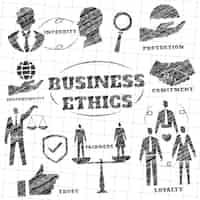 Free vector hand drawn business ethics