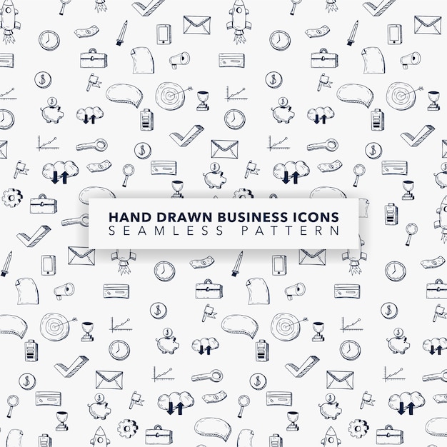 Hand drawn business icon pattern background