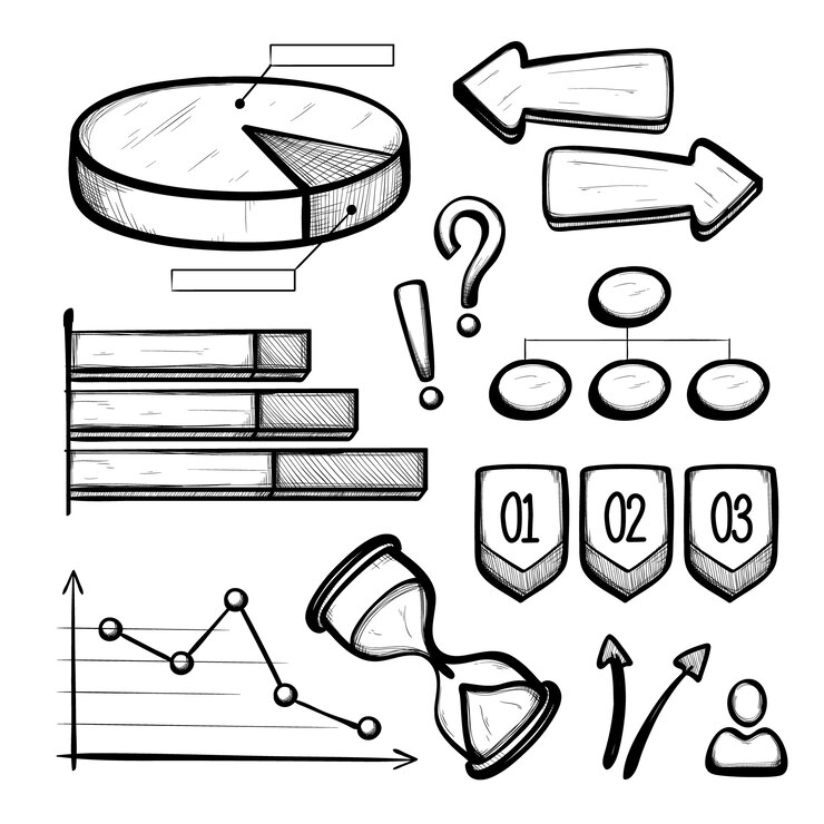 Free Vector hand drawn business infographic elements
