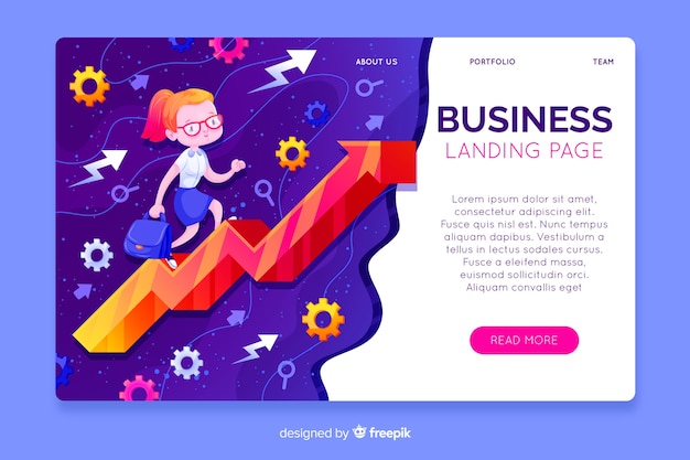 Hand drawn business landing page template