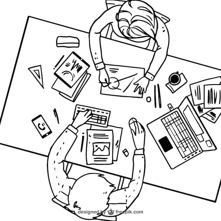 Free Vector hand drawn business meeting
