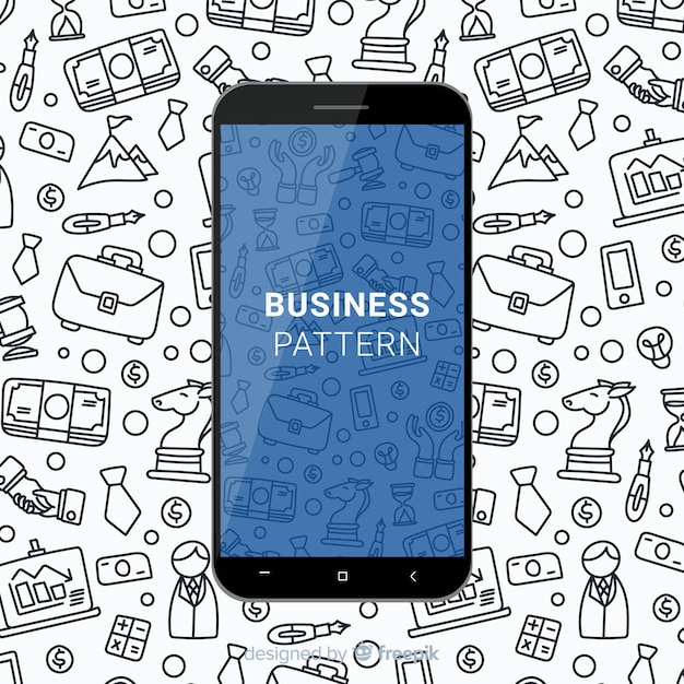 Free vector hand drawn business mobile pattern