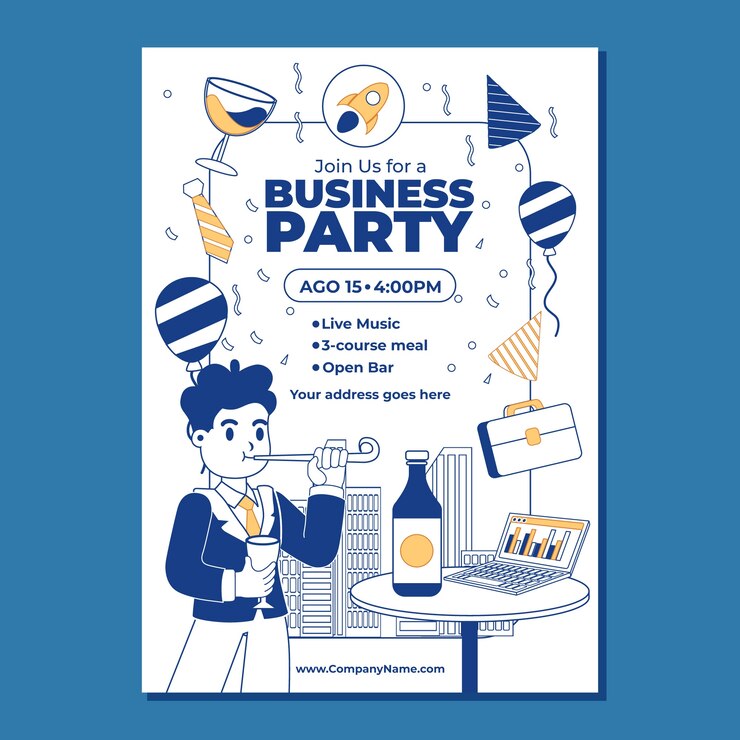 Free Vector hand drawn business party illustration