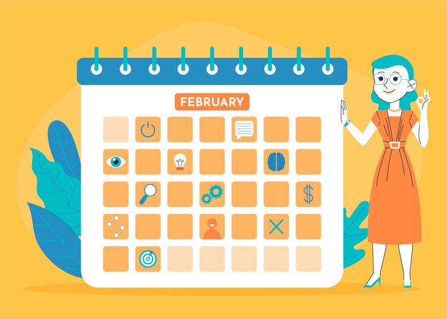 Ручной обращается календарь бизнес-планирования
