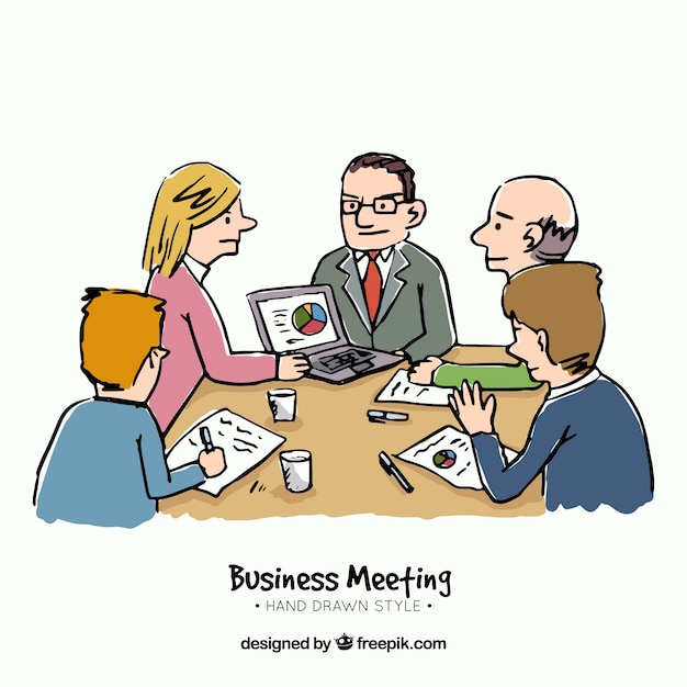 Free vector hand drawn business scene