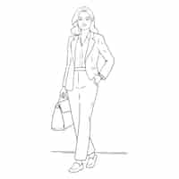 Free vector hand drawn business woman drawing illustration