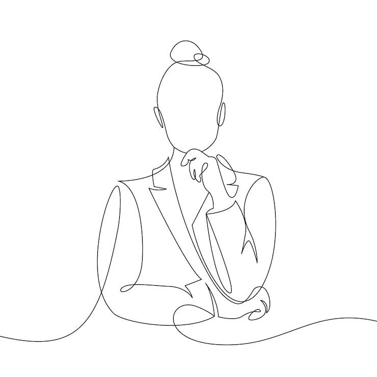 무료 Vector 손으로 그린 사업가 여성 그림 일러스트레이션