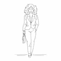 Free vector hand drawn business woman drawing illustration