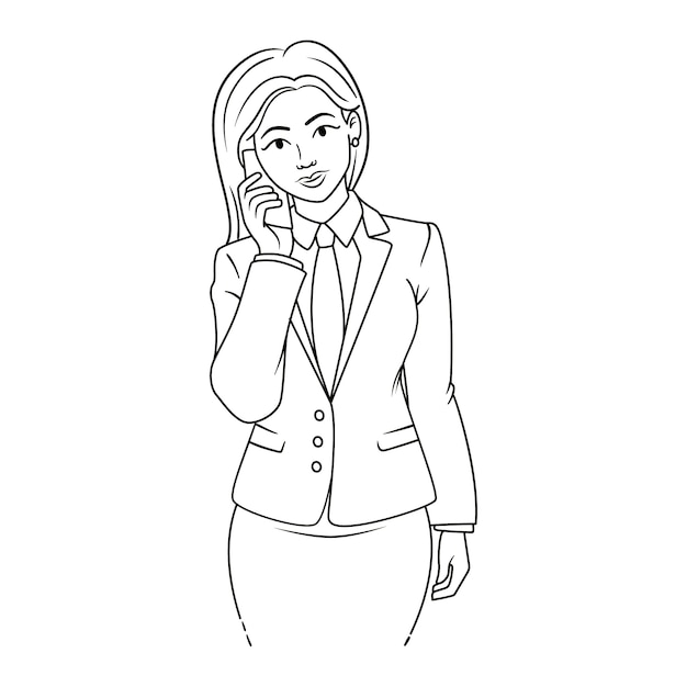 Free vector hand drawn business woman drawing illustration