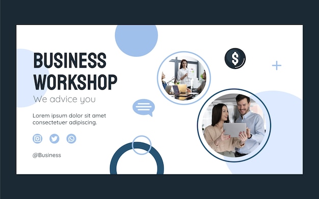 Hand drawn business workshop facebook ad