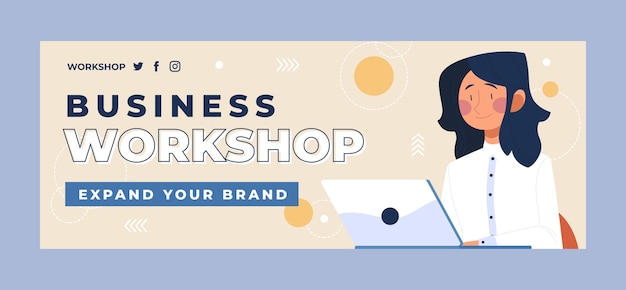 Free vector hand drawn business workshop facebook cover