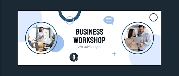 Free vector hand drawn business workshop facebook cover