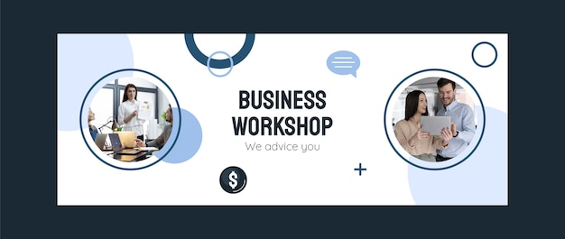 Hand drawn business workshop facebook cover