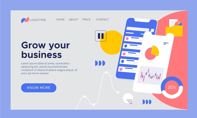 Hand drawn business workshop landing page template