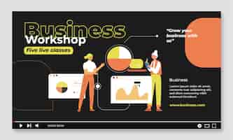 Free vector hand drawn business workshop youtube thumbnail