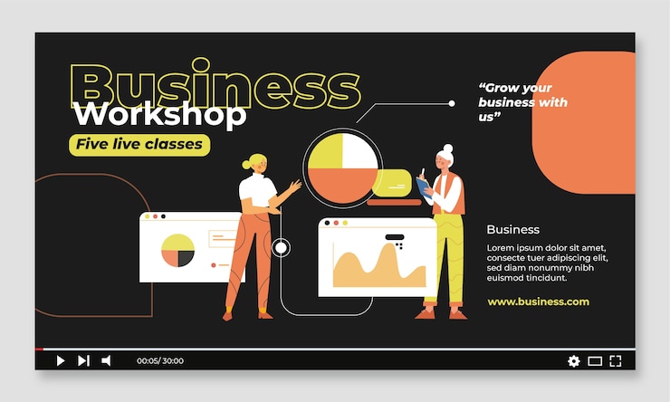 Free Vector hand drawn business workshop youtube thumbnail