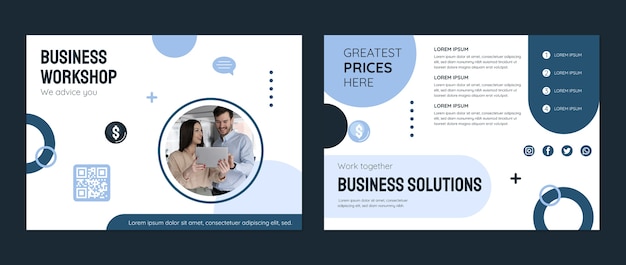 Free vector hand drawn business workshopbrochure