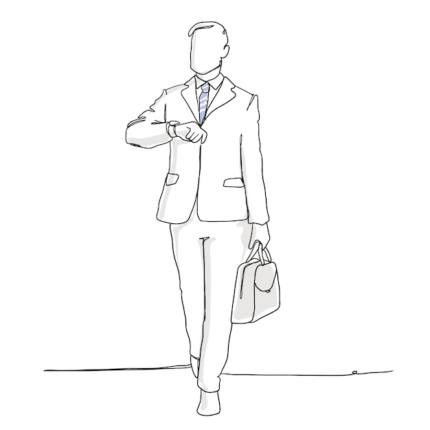 Hand drawn businessman drawing illustration