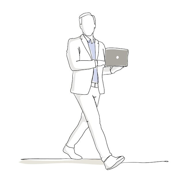 Free vector hand drawn businessman drawing illustration