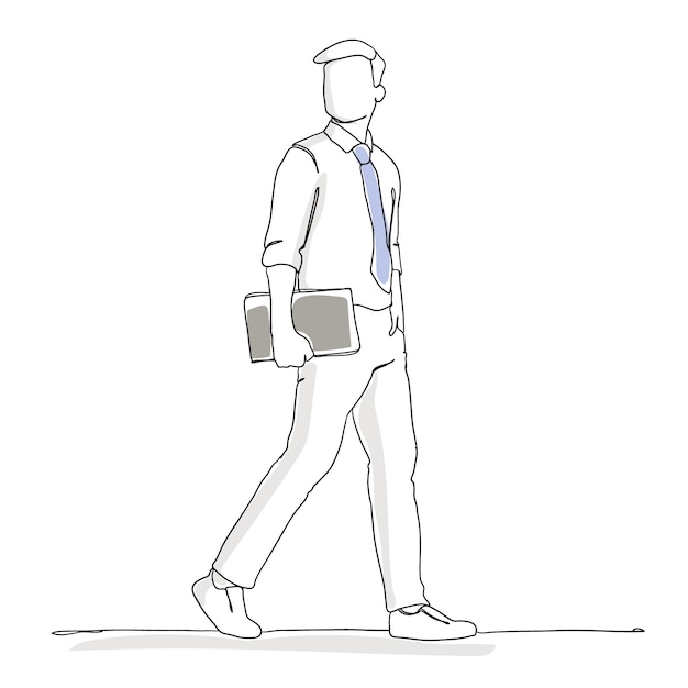Бесплатное векторное изображение Нарисованная рукой иллюстрация рисования бизнесмена