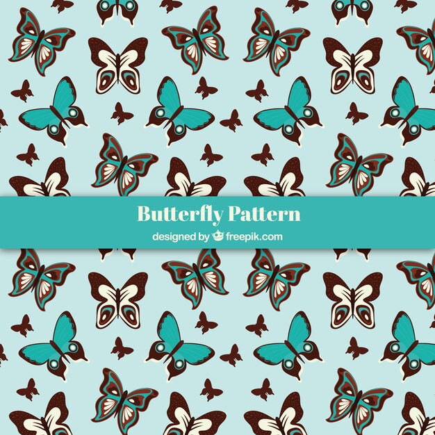 손으로 그린 나비 패턴
