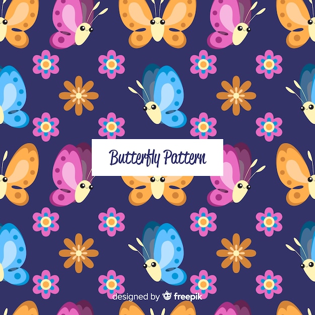 Free Vector hand drawn butterfly background