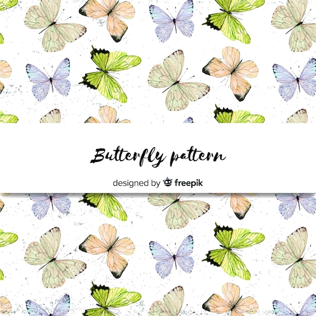 Free vector hand drawn butterfly background