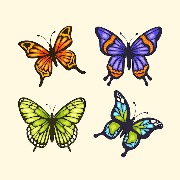 Vettore gratuito illustrazione di farfalla disegnata a mano