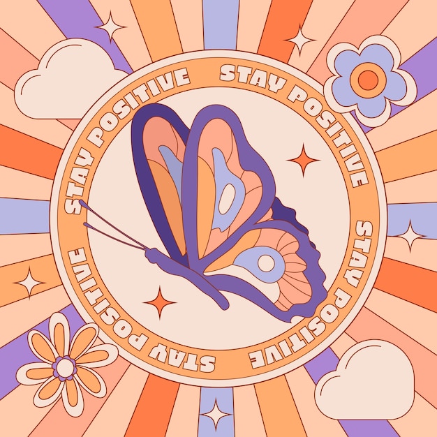 Бесплатное векторное изображение Иллюстрация бабочки, нарисованная вручную
