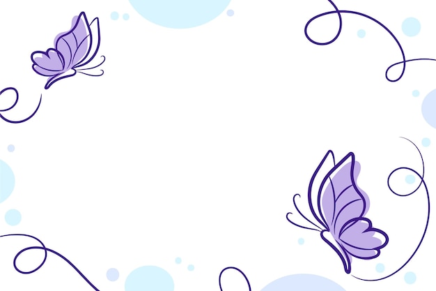 Free vector hand drawn butterfly outline background