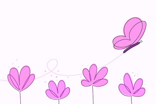 Hand drawn butterfly outline background