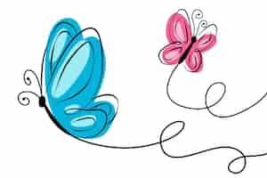 Free vector hand drawn butterfly outline background