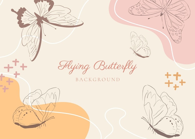 Free vector hand drawn butterfly outline background