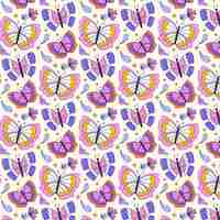 Free vector hand drawn butterfly pattern design