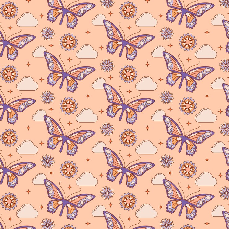 Free Vector hand drawn butterfly pattern illustration